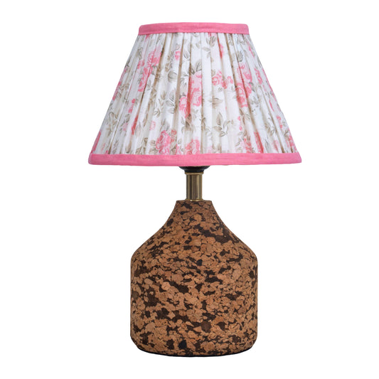 Arc Table Lamp in Handcrafted Natural Cork with Lampshade