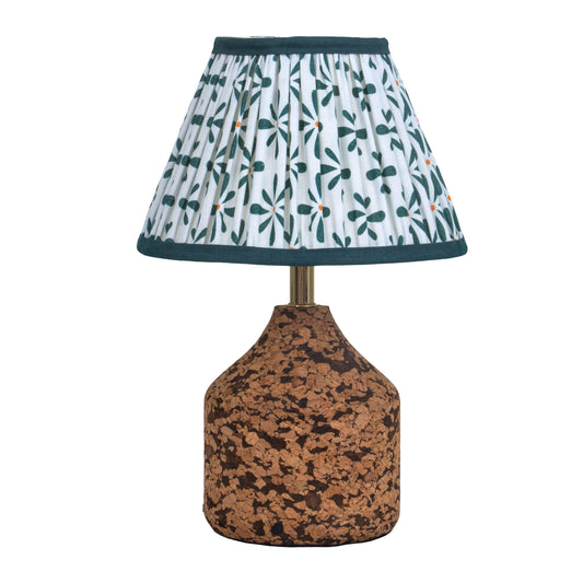 Arc Table Lamp in Handcrafted Natural Cork with Lampshade