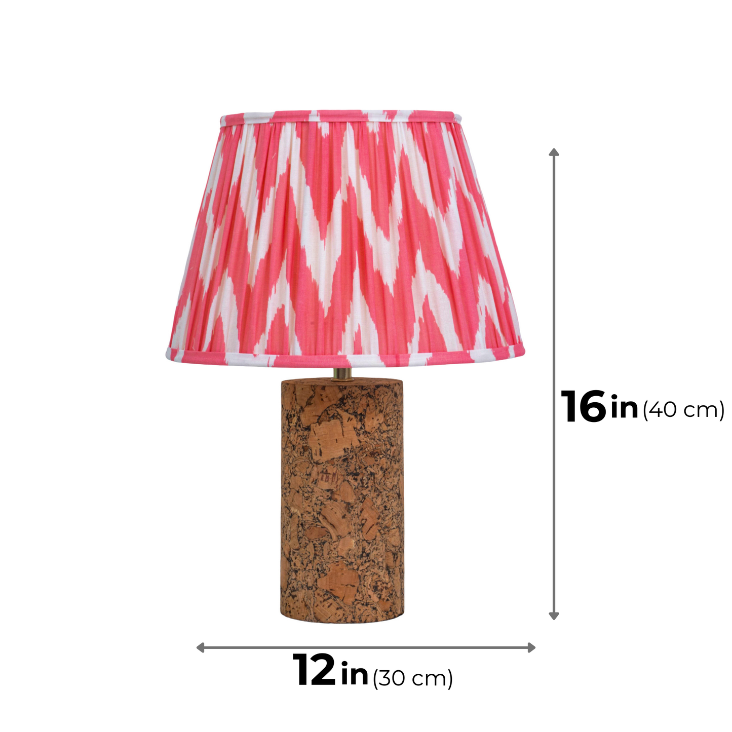 Terra Column Table Lamp in Natural Cork with Lampshade