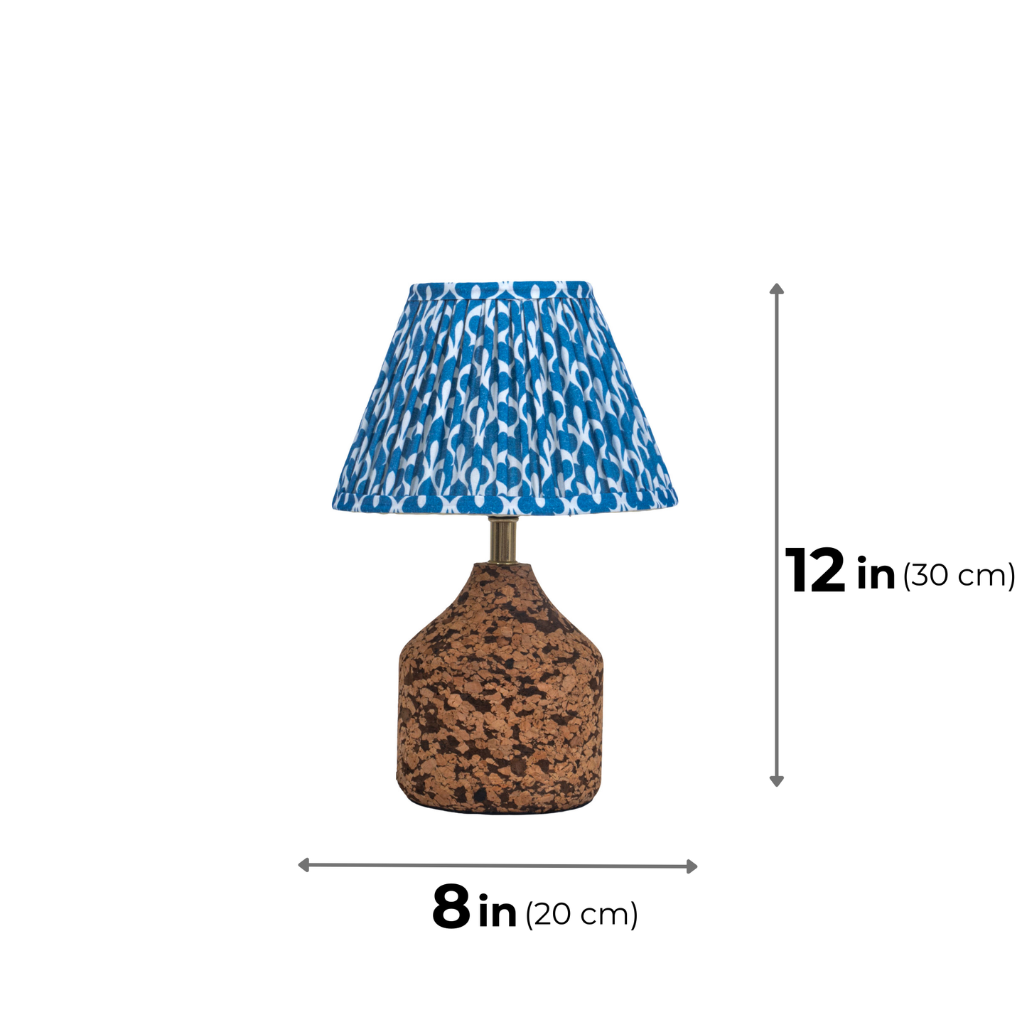 Arc Table Lamp in Handcrafted Natural Cork with Lampshade