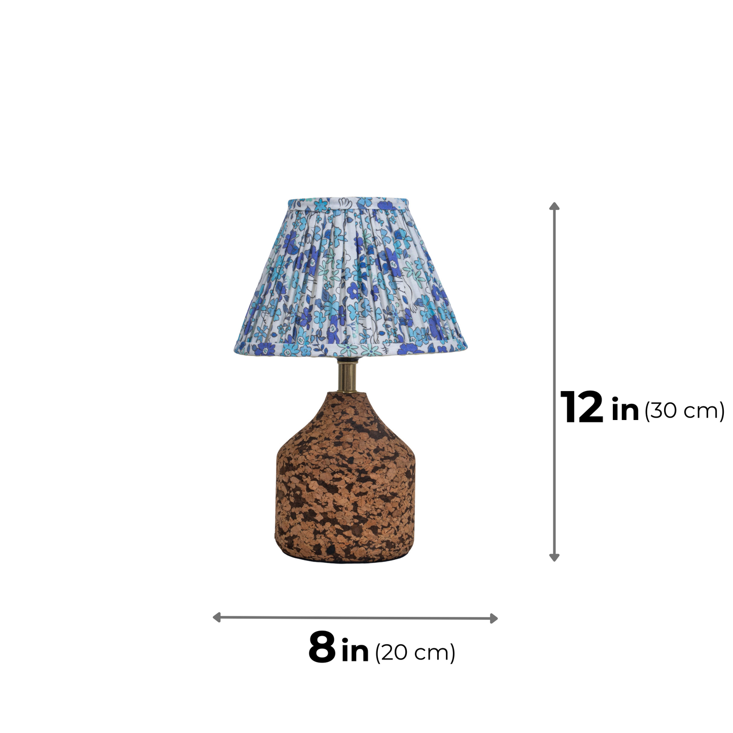 Arc Table Lamp in Handcrafted Natural Cork with Lampshade