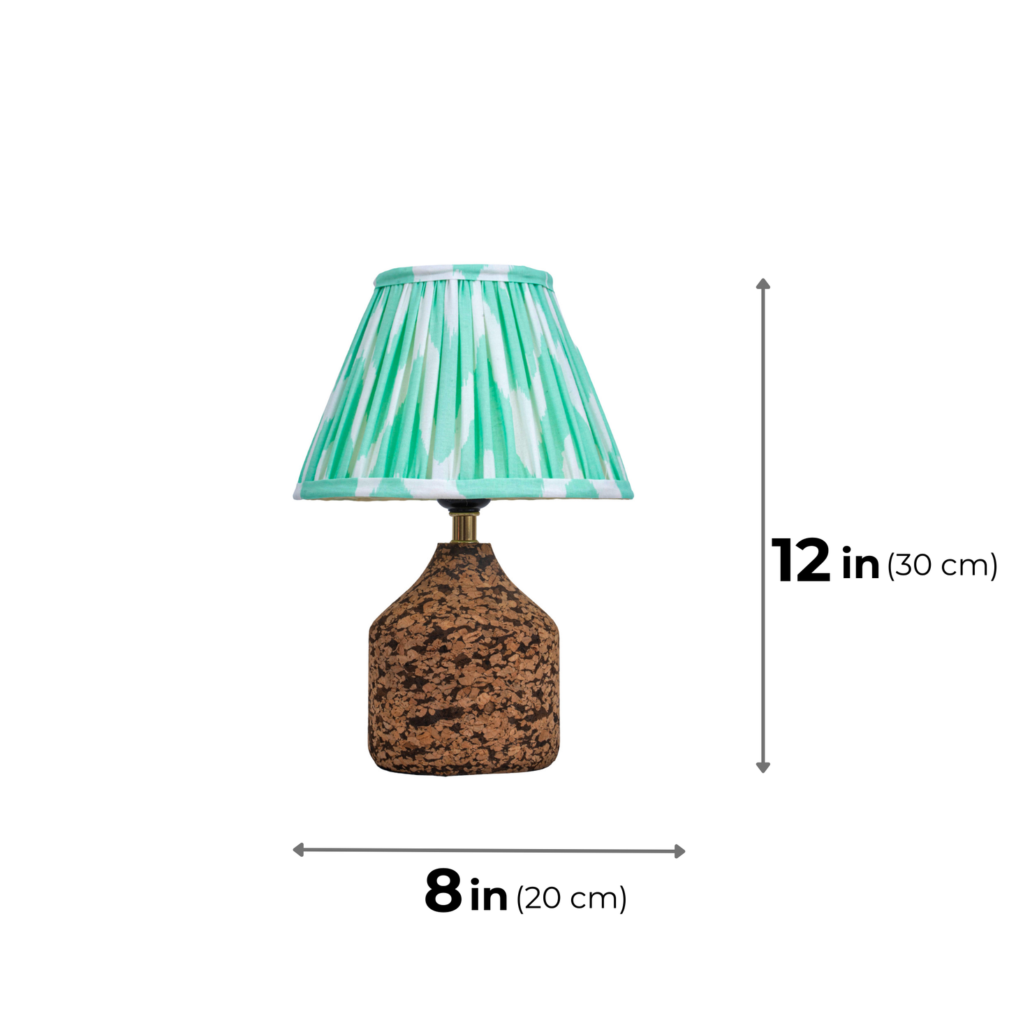 Arc Table Lamp in Handcrafted Natural Cork with Lampshade