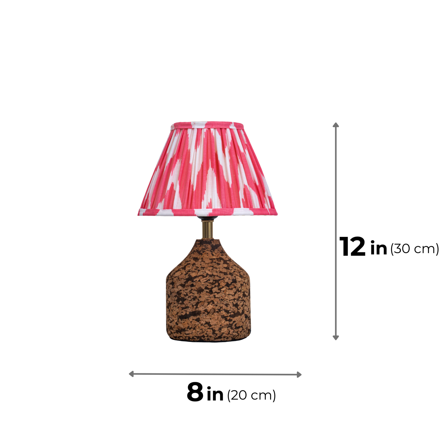 Arc Table Lamp in Handcrafted Natural Cork with Lampshade