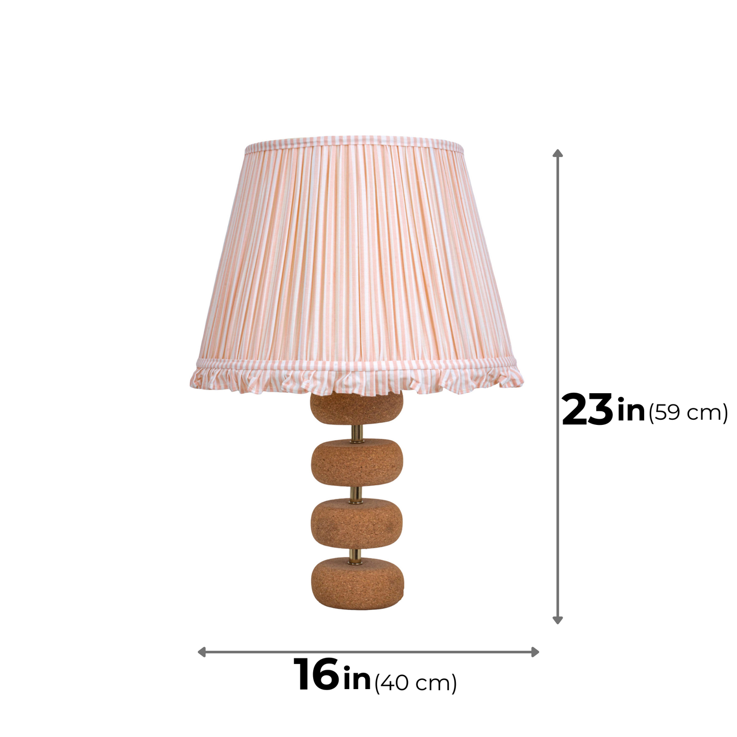 Lume Floating Oval Steps Table Lamp in Natural Cork with Lampshade