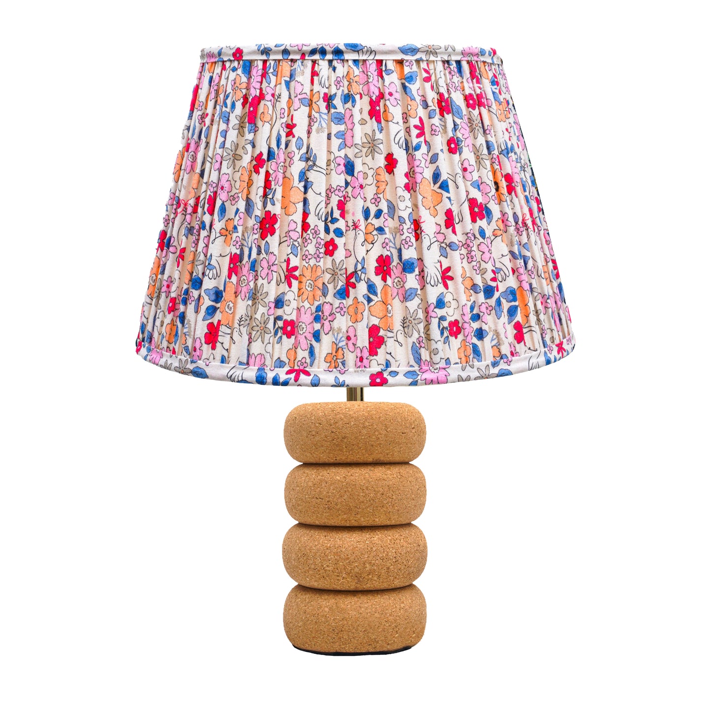 Lume Oval Steps Table Lamp in Natural Cork with Lampshade