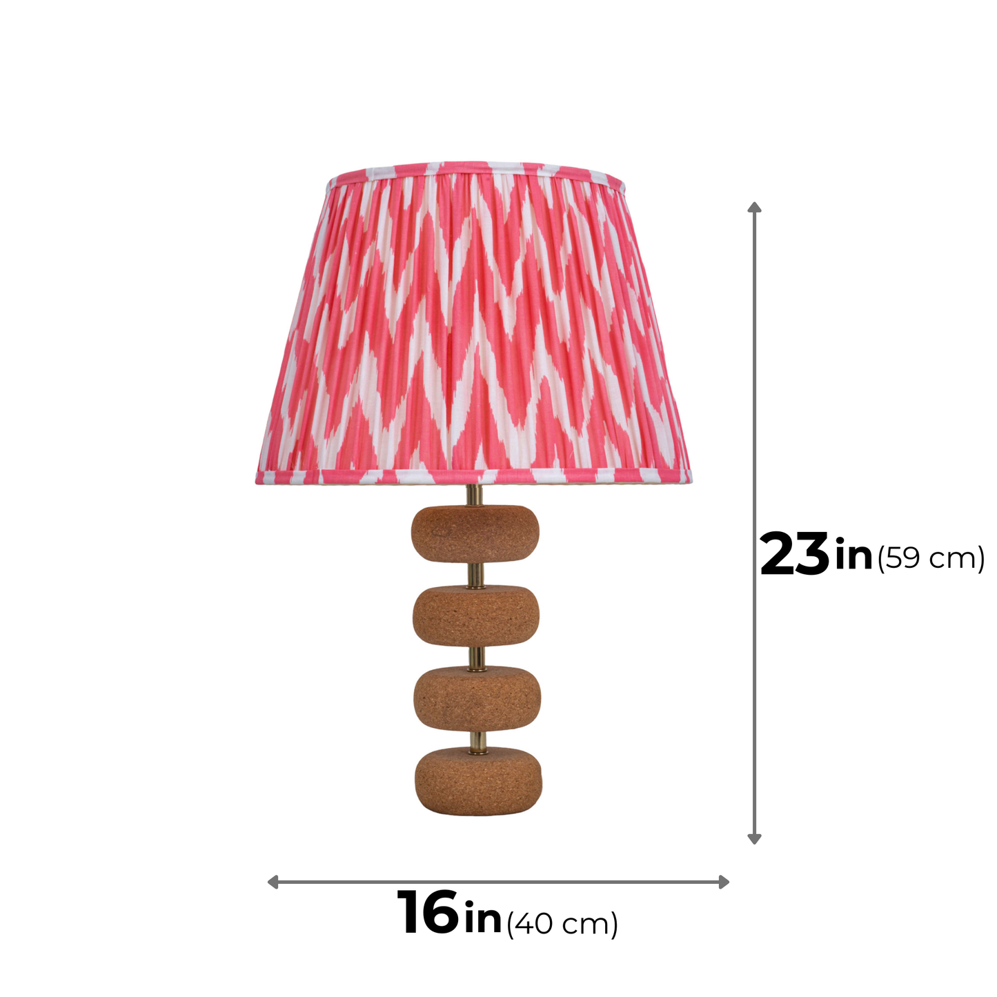 Lume Floating Oval Steps Table Lamp in Natural Cork with Lampshade