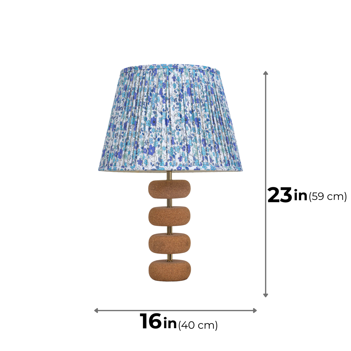 Lume Floating Oval Steps Table Lamp in Natural Cork with Lampshade