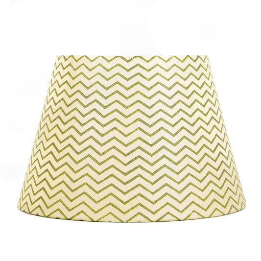 30cm straight empire premium hardback lampshade in block printed paper by Lampenschirm India, house of lampshades. Green Paper Lamp Shades