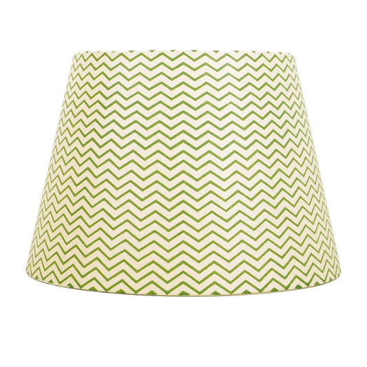 40cm straight empire premium hardback lampshade in block printed paper by Lampenschirm India, House of Lampshades. Green Paper Lamp Shades