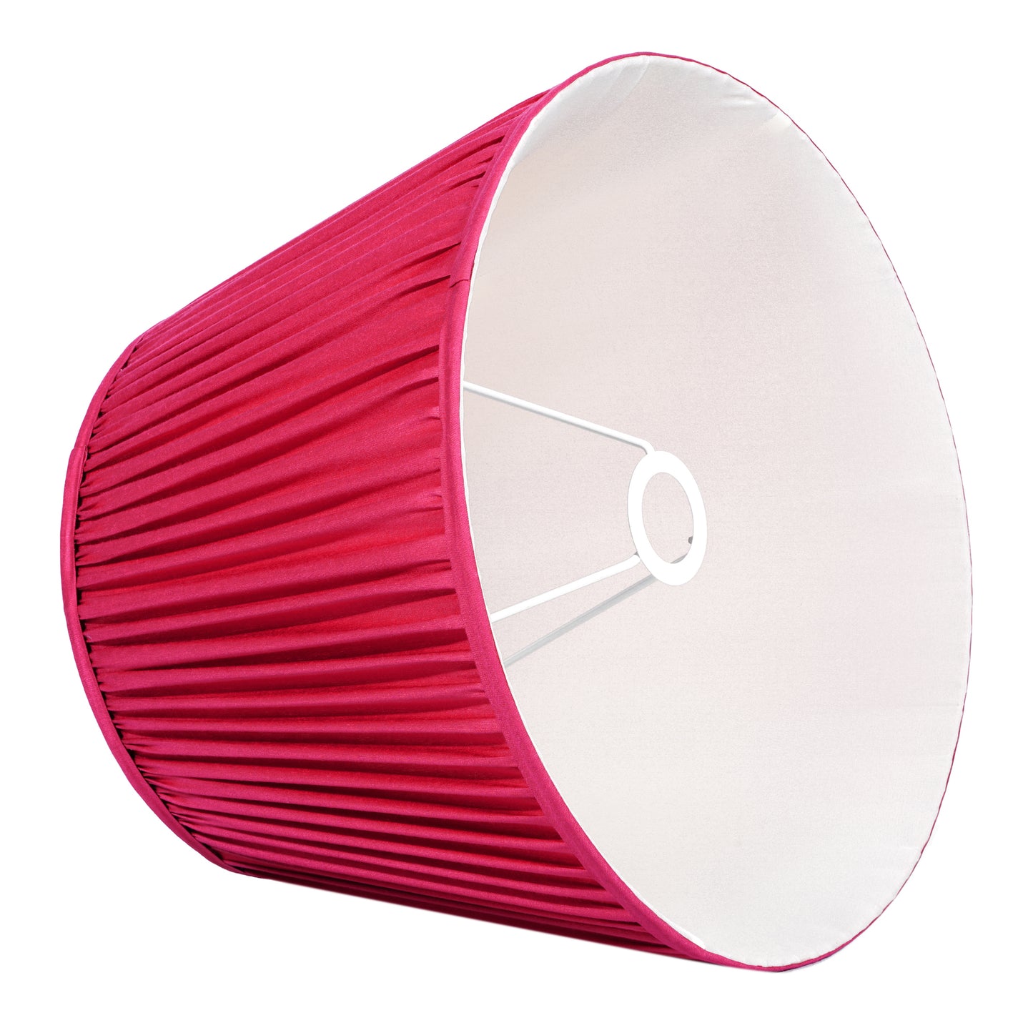 40cm straight empire premium softback lampshade in red silk by Lampenschirm India