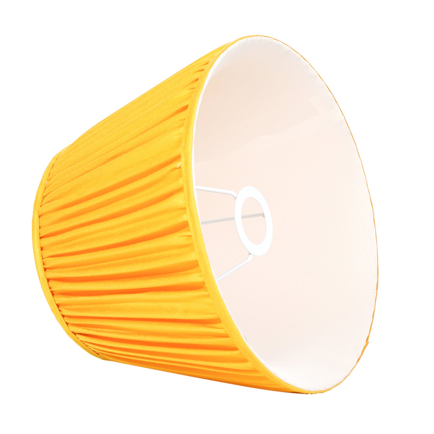 30cm straight empire premium softback lampshade in yellow silk by Lampenschirm India