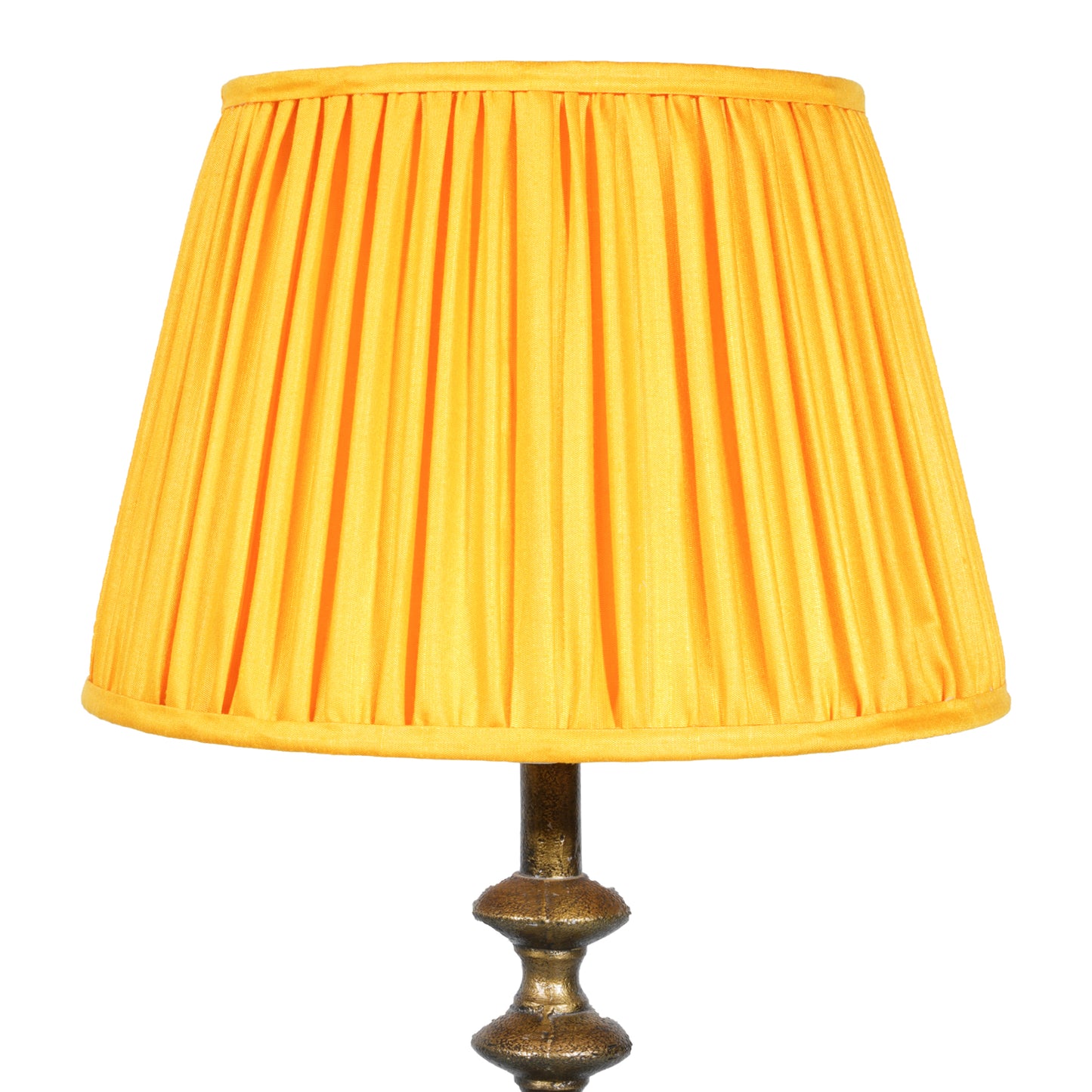 30cm straight empire premium softback lampshade in yellow silk by Lampenschirm India