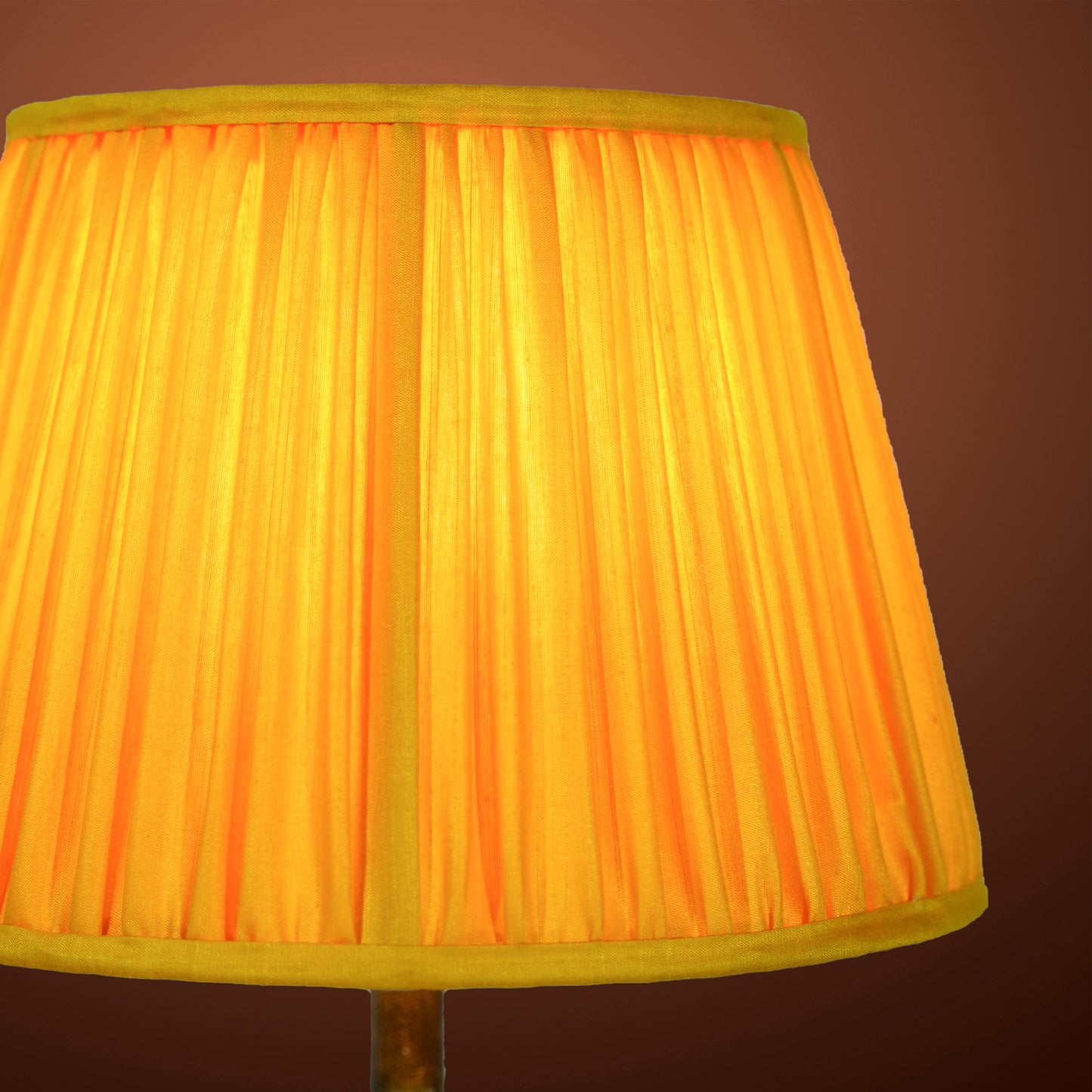 30cm straight empire premium softback lampshade in yellow silk by Lampenschirm India