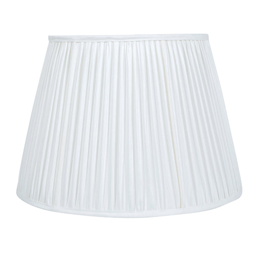 40cm straight empire premium softback lampshade in silk by Lampenschirm India, House of Lampshades. White Silk Lamp shades
