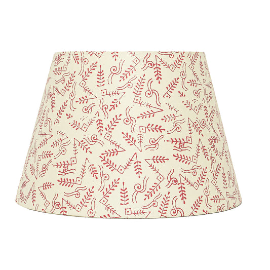 30cm straight empire premium hardback lampshade in block printed paper by Lampenschirm India