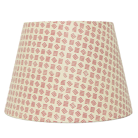 40cm straight empire premium hardback lampshade in block printed paper by Lampenschirm India, House of Lampshades. Red Paper Lamp Shades