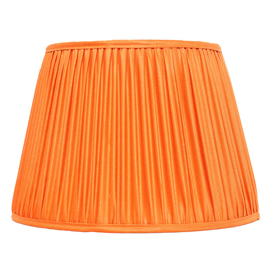 40cm straight empire premium softback lampshade in silk by Lampenschirm India, House of Lampshades. Orange Silk Lamp shades
