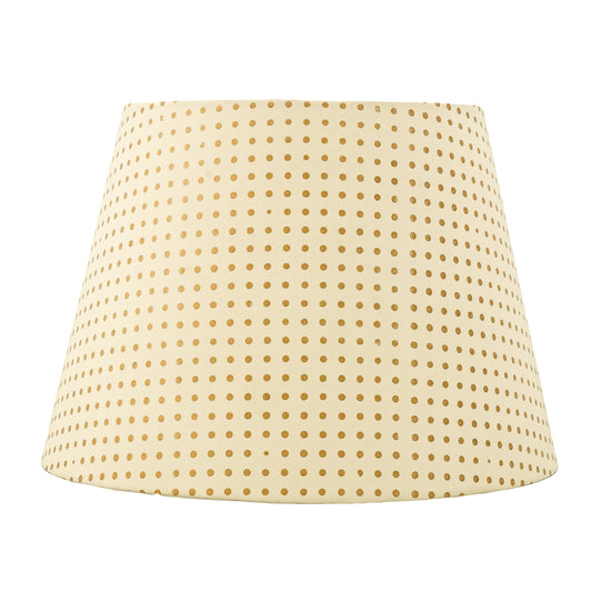 40cm straight empire premium hardback lampshade in block printed paper by Lampenschirm India, House of Lampshades. Gold Paper Lamp Shades