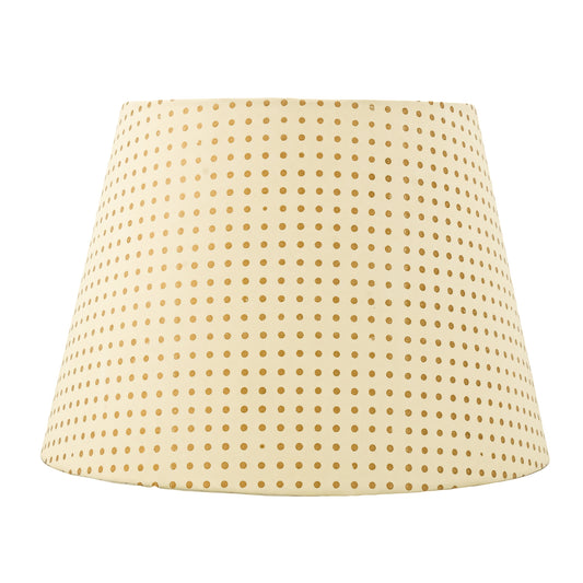 40cm straight empire premium hardback lampshade in block printed paper by Lampenschirm India, House of Lampshades. Gold Paper Lamp Shades
