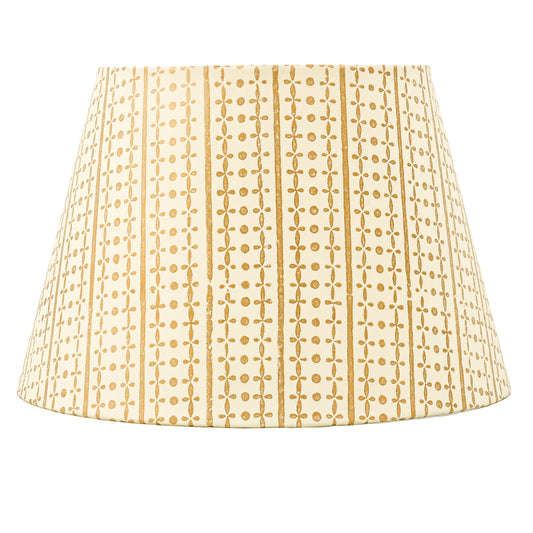 30cm straight empire premium hardback lampshade in block printed paper by Lampenschirm India, house of lampshades. Gold Paper Lamp Shades