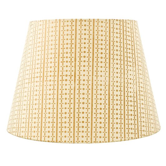 40cm straight empire premium hardback lampshade in block printed paper by Lampenschirm India, House of Lampshades. Gold Paper Lamp Shades