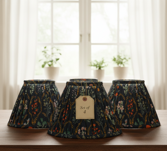 Set of 4 - 8 inch / 20cm empire premium softback lampshade in cotton