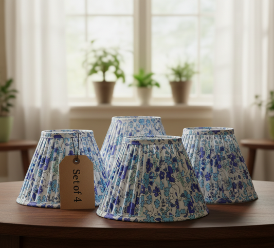 Set of 4 - 8 inch / 20cm empire premium softback lampshade in cotton