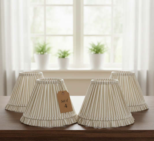 Set of 4 - 8 inch / 20cm empire premium softback lampshade in cotton