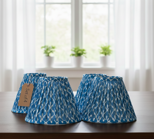 Set of 4 - 8 inch / 20cm empire premium softback lampshade in cotton