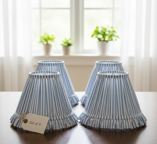 Set of 4 - 8 inch / 20cm empire premium softback lampshade in cotton