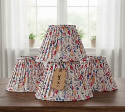 Set of 4 - 8 inch / 20cm empire premium softback lampshade in cotton