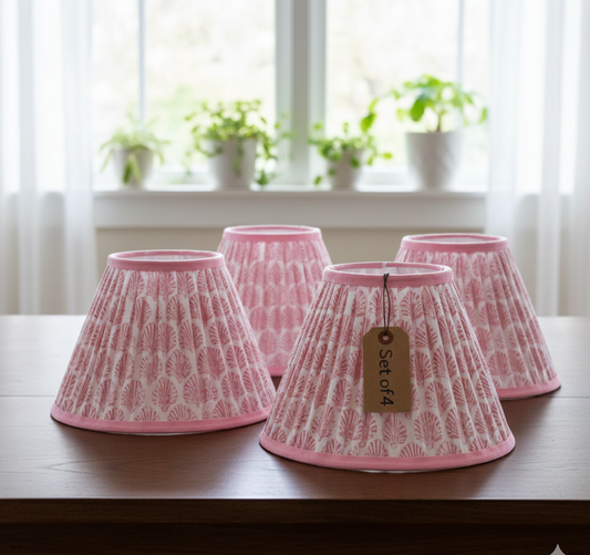 Set of 4 - 8 inch / 20cm empire premium softback lampshade in cotton