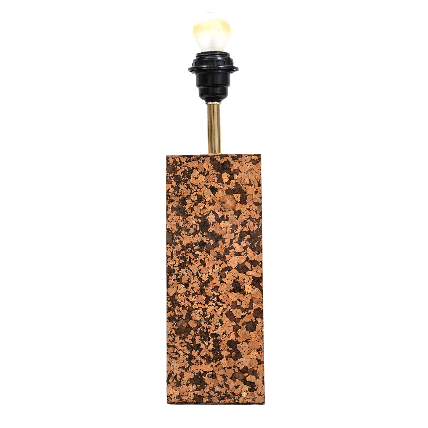 Terra Block Table Lamp in Natural Cork with Lampshade