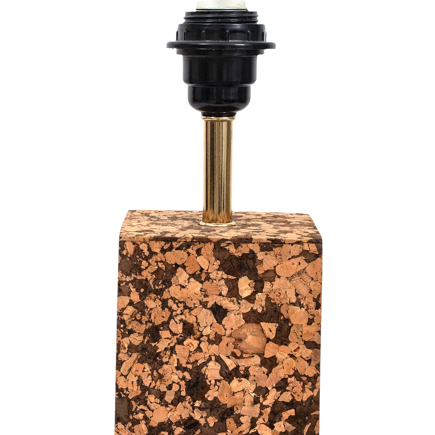 Terra Block Table Lamp in Natural Cork with Lampshade