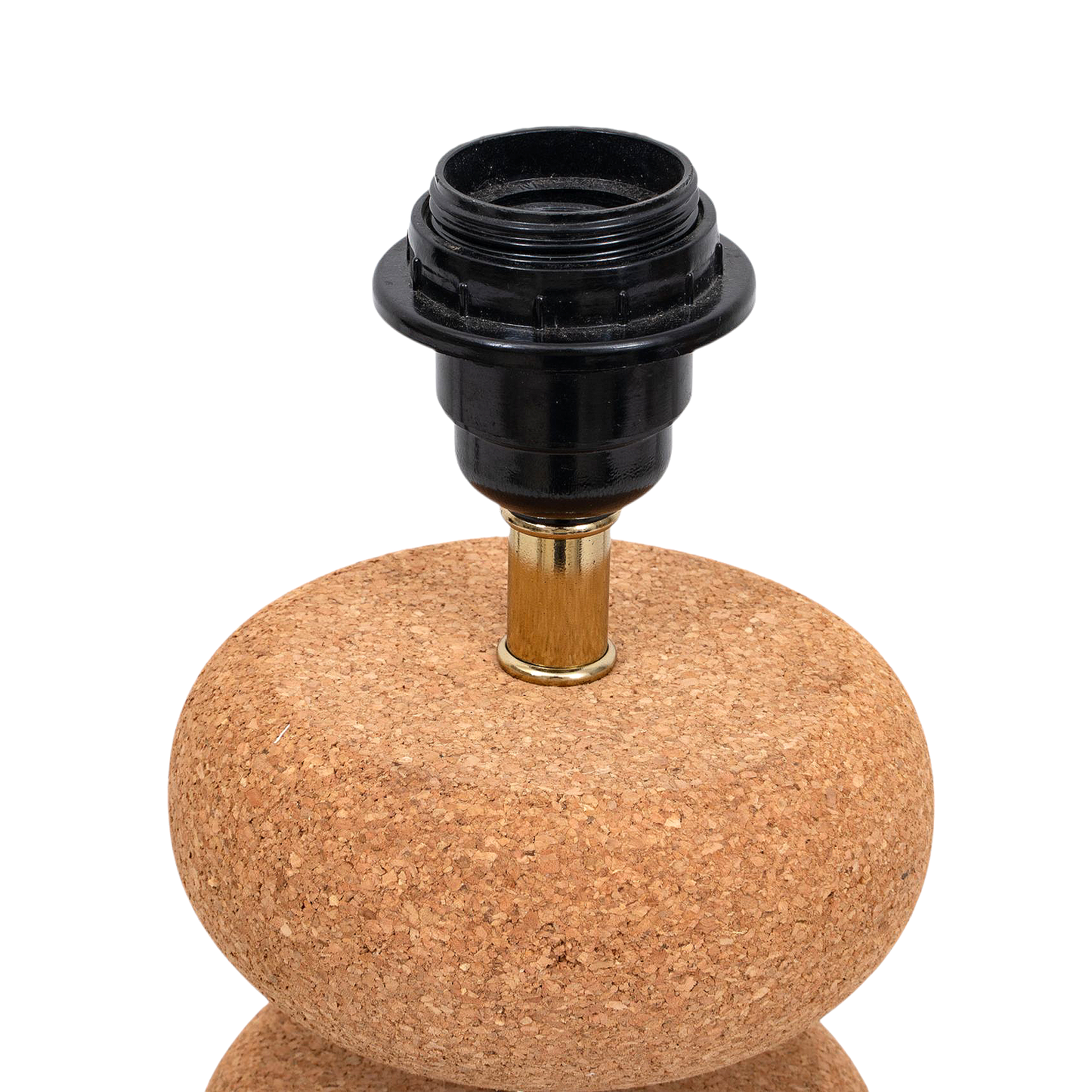 Lume Oval Steps Table Lamp in Natural Cork with Lampshade