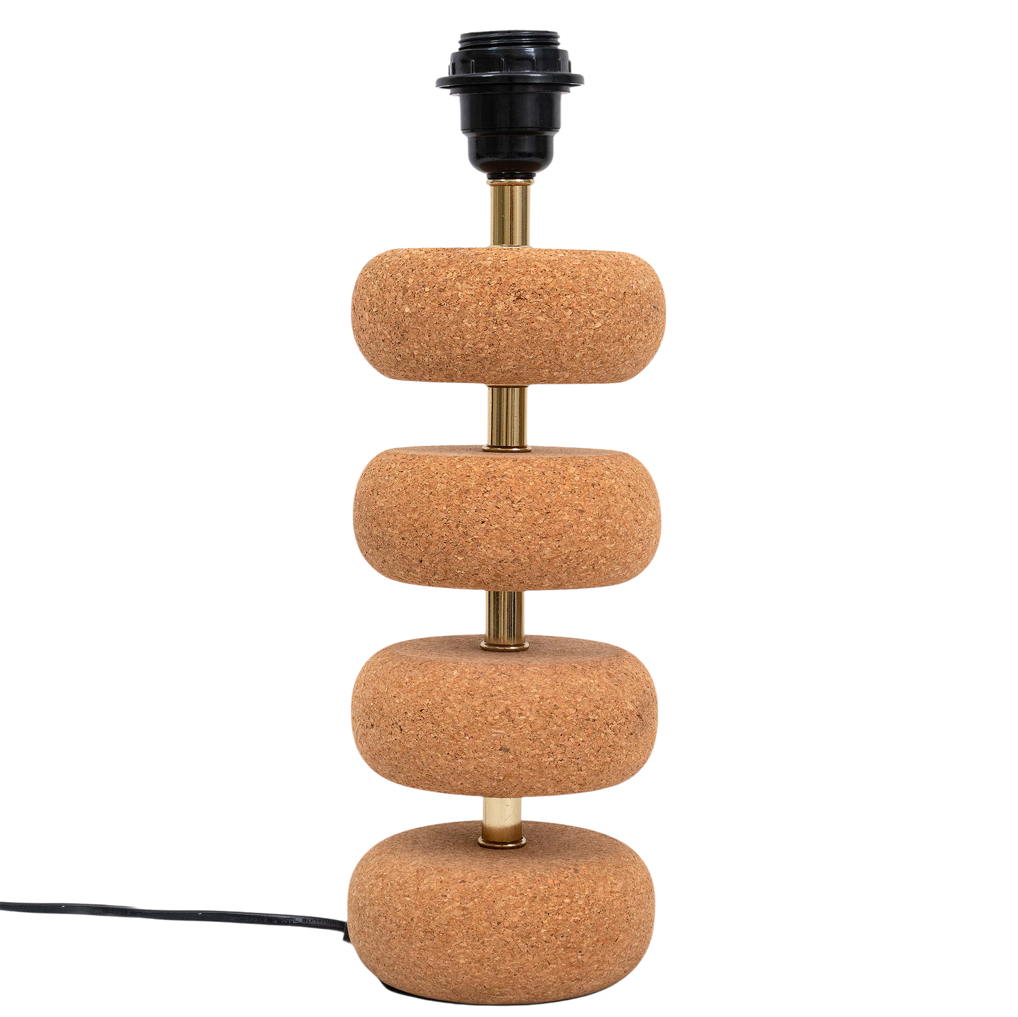 Lume Floating Oval Steps Table Lamp in Natural Cork with Lampshade