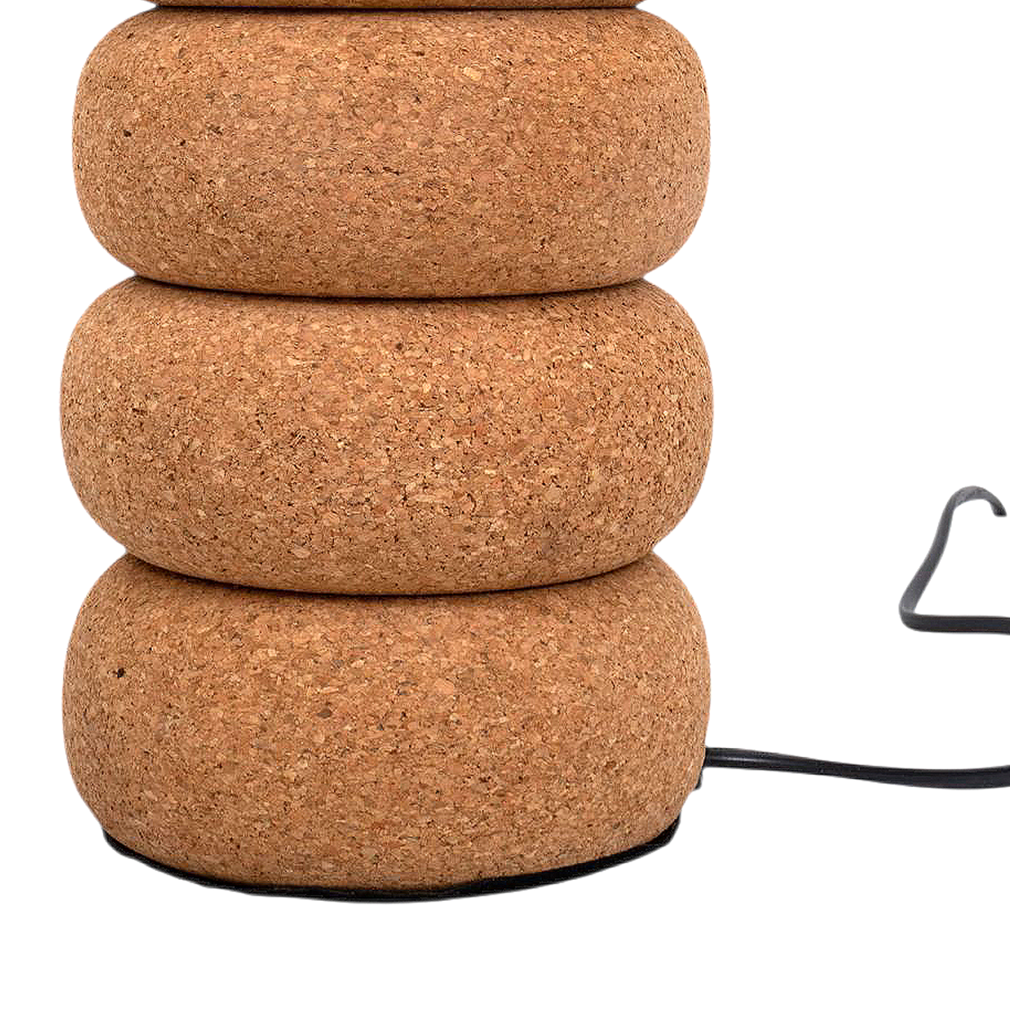 Lume Oval Steps Table Lamp in Natural Cork with Lampshade