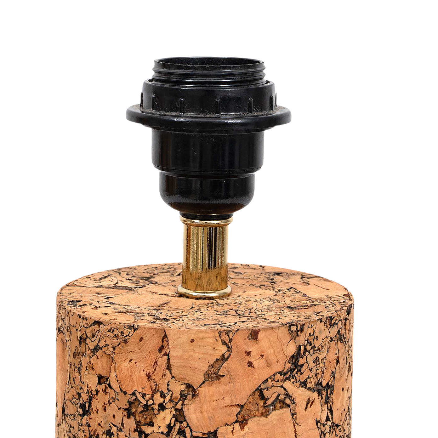Terra Column Table Lamp in Natural Cork with Lampshade