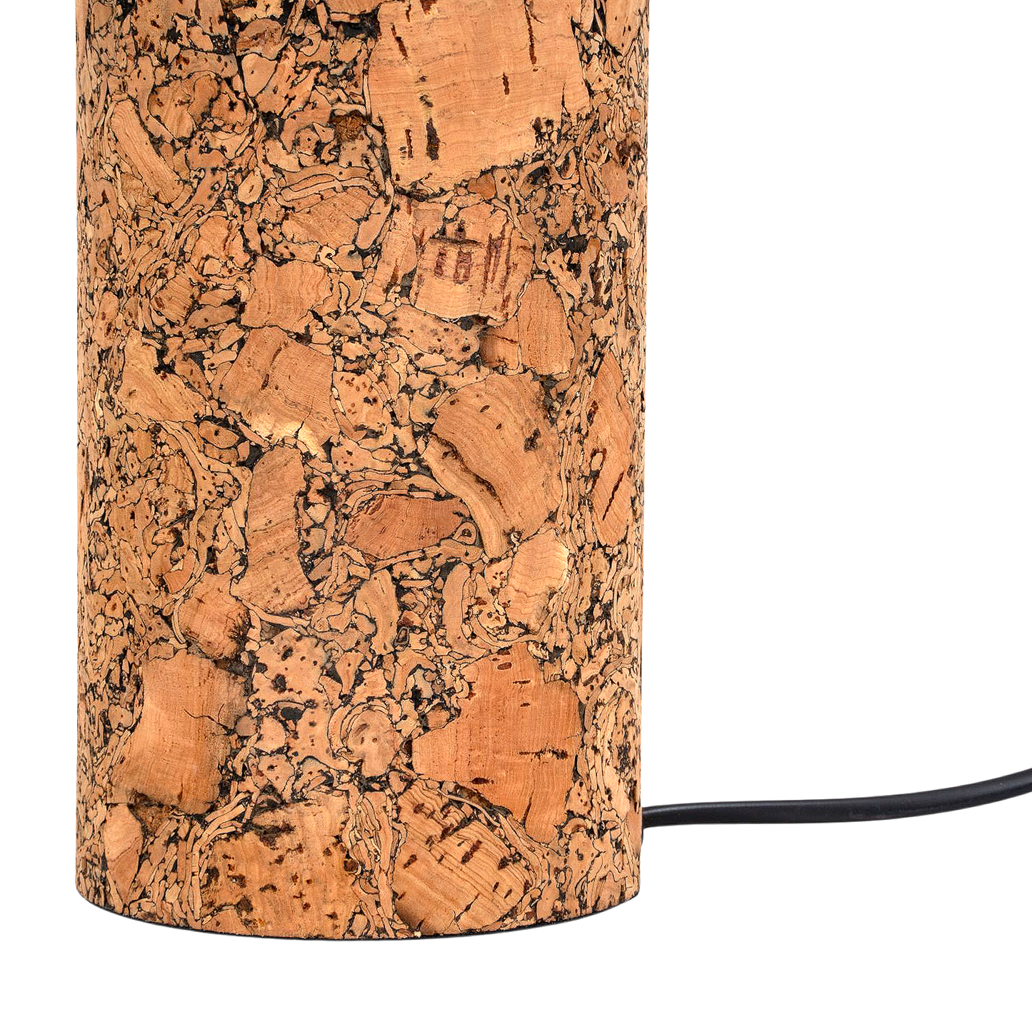 Terra Column Table Lamp in Natural Cork with Lampshade