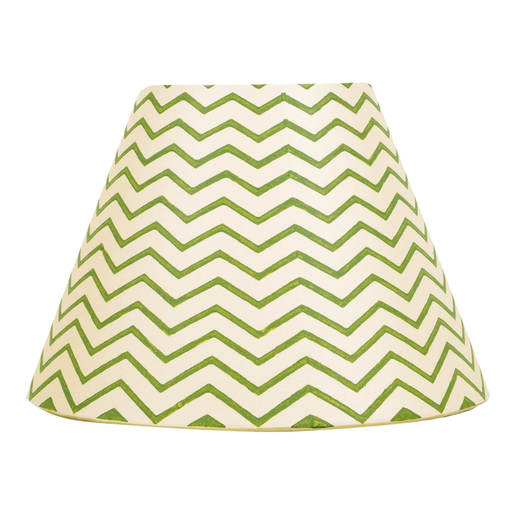 20cm empire premium hardback lampshade in block printed paper by Lampenschirm India. Green Lamp Shades
