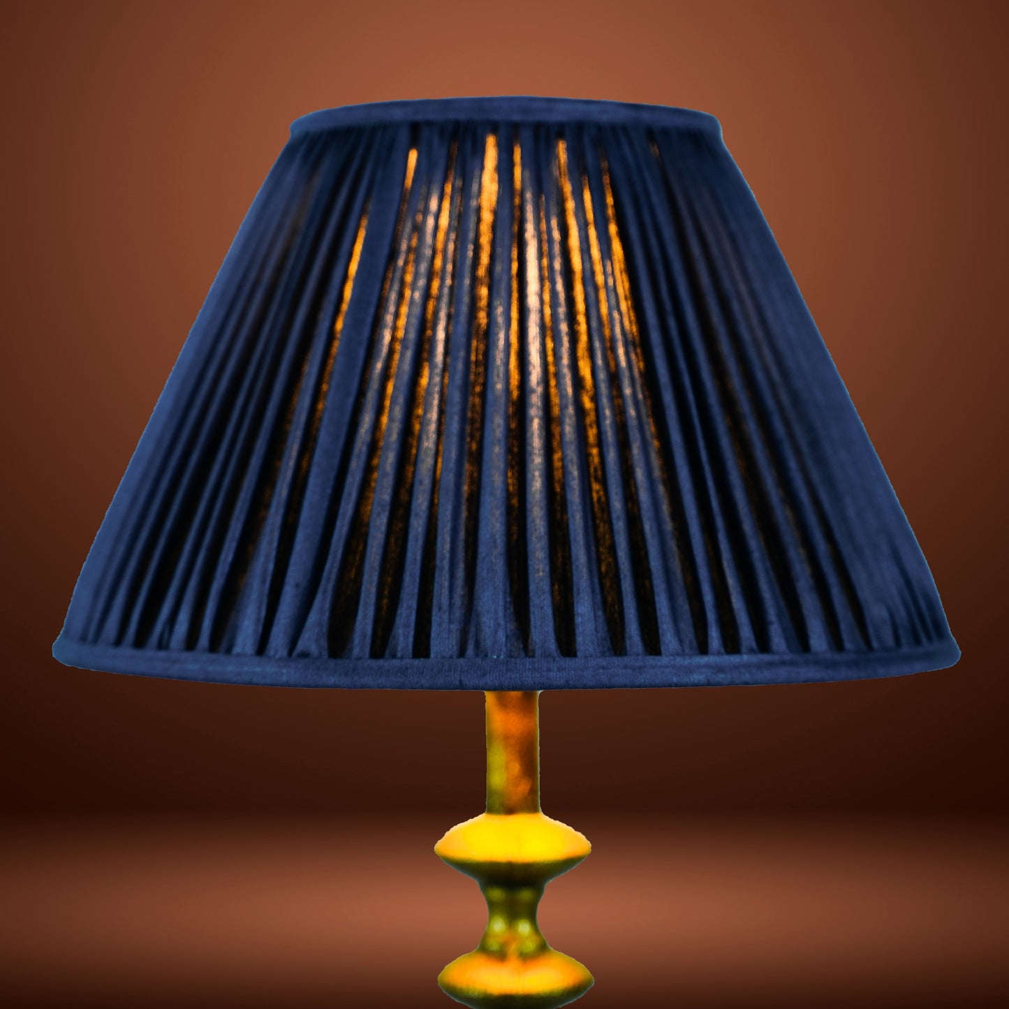 30cm empire premium softback lampshade in blue silk by Lampenschirm India, house of lampshades