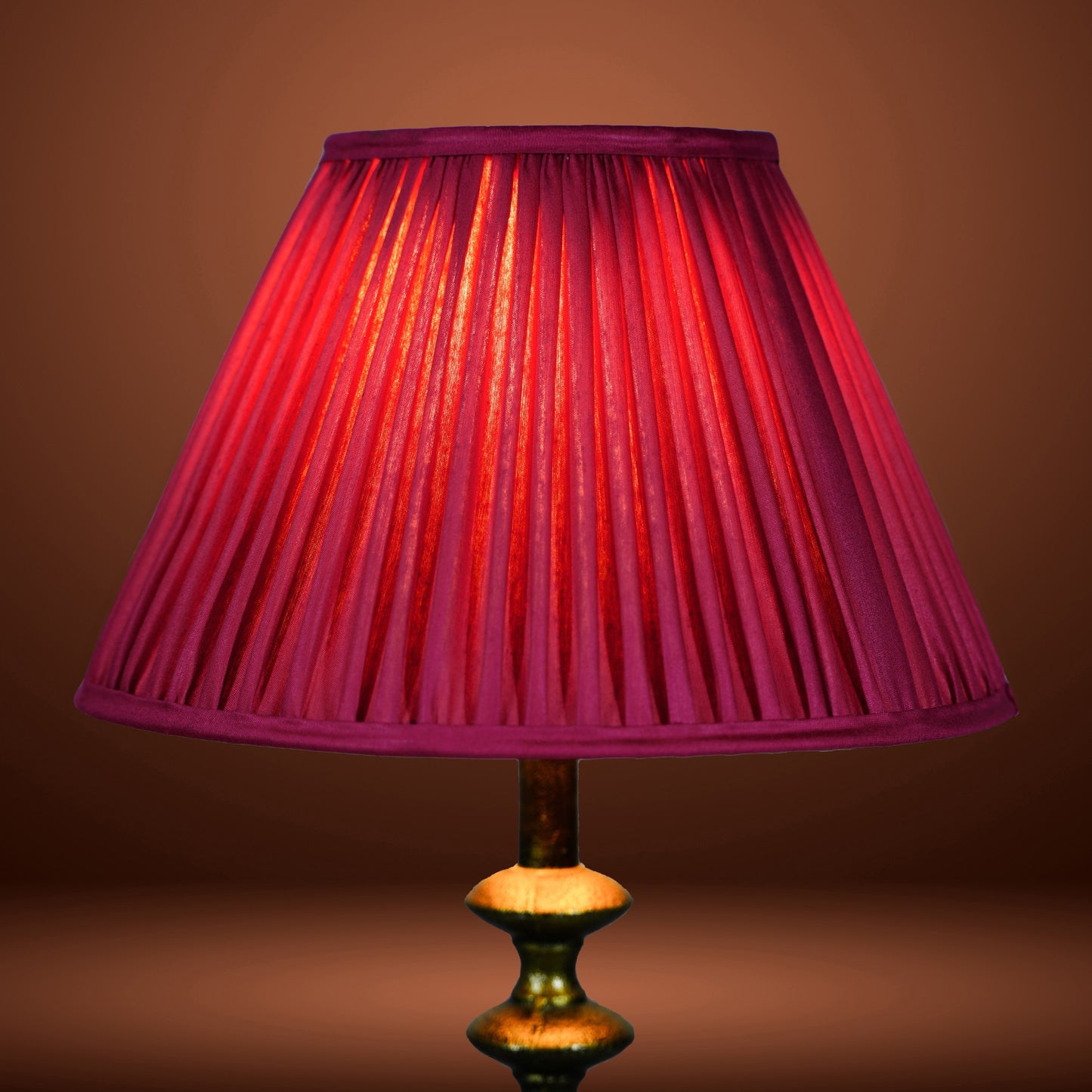 30cm empire premium softback lampshade in red silk by Lampenschirm India, house of lampshades