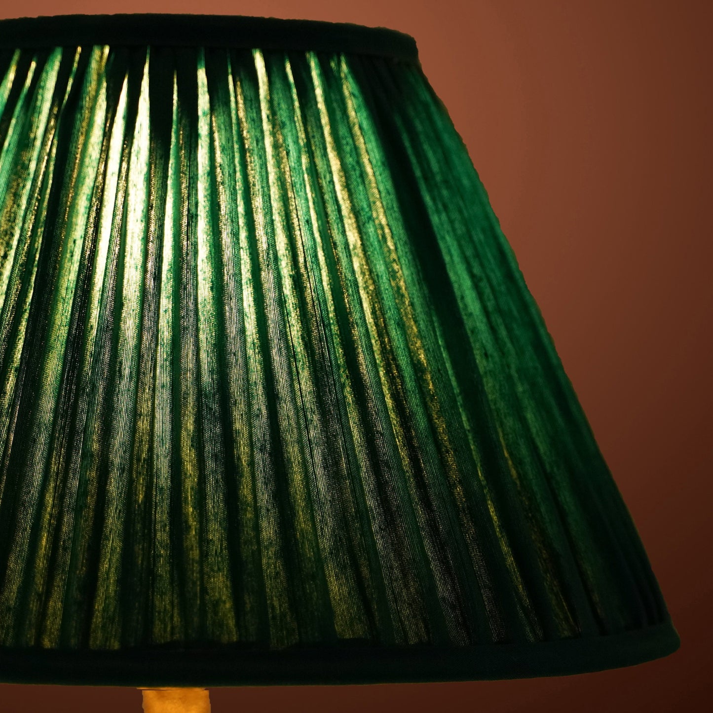 30cm empire premium softback lampshade in green silk by Lampenschirm India, house of lampshades