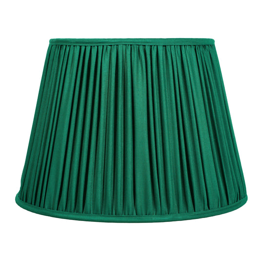 40cm straight empire premium softback lampshade in silk by Lampenschirm India, House of Lampshades. Green Luxury Silk Lamp shades
