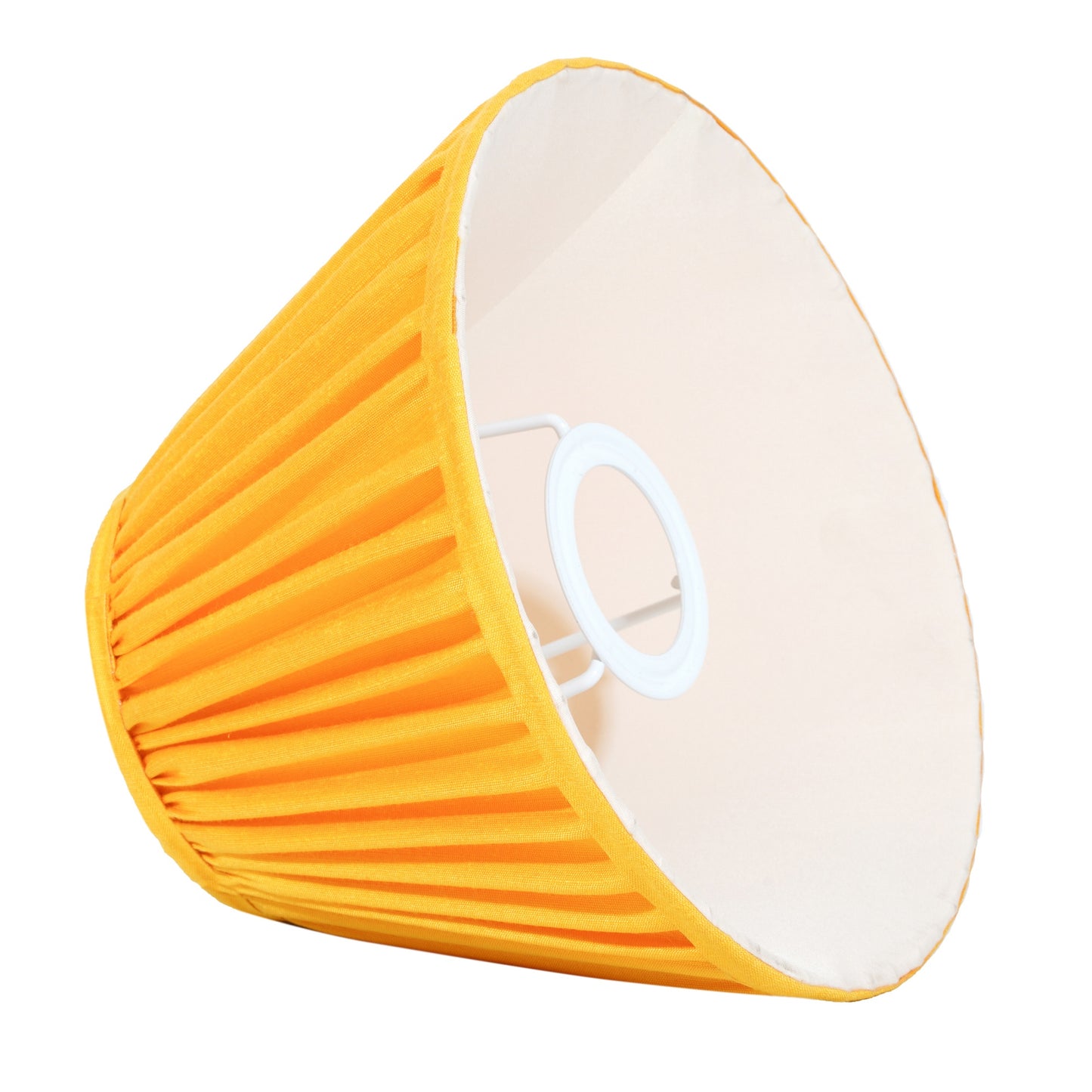 20cm empire premium softback lampshade in yellow silk by Lampenschirm India, house of lampshades