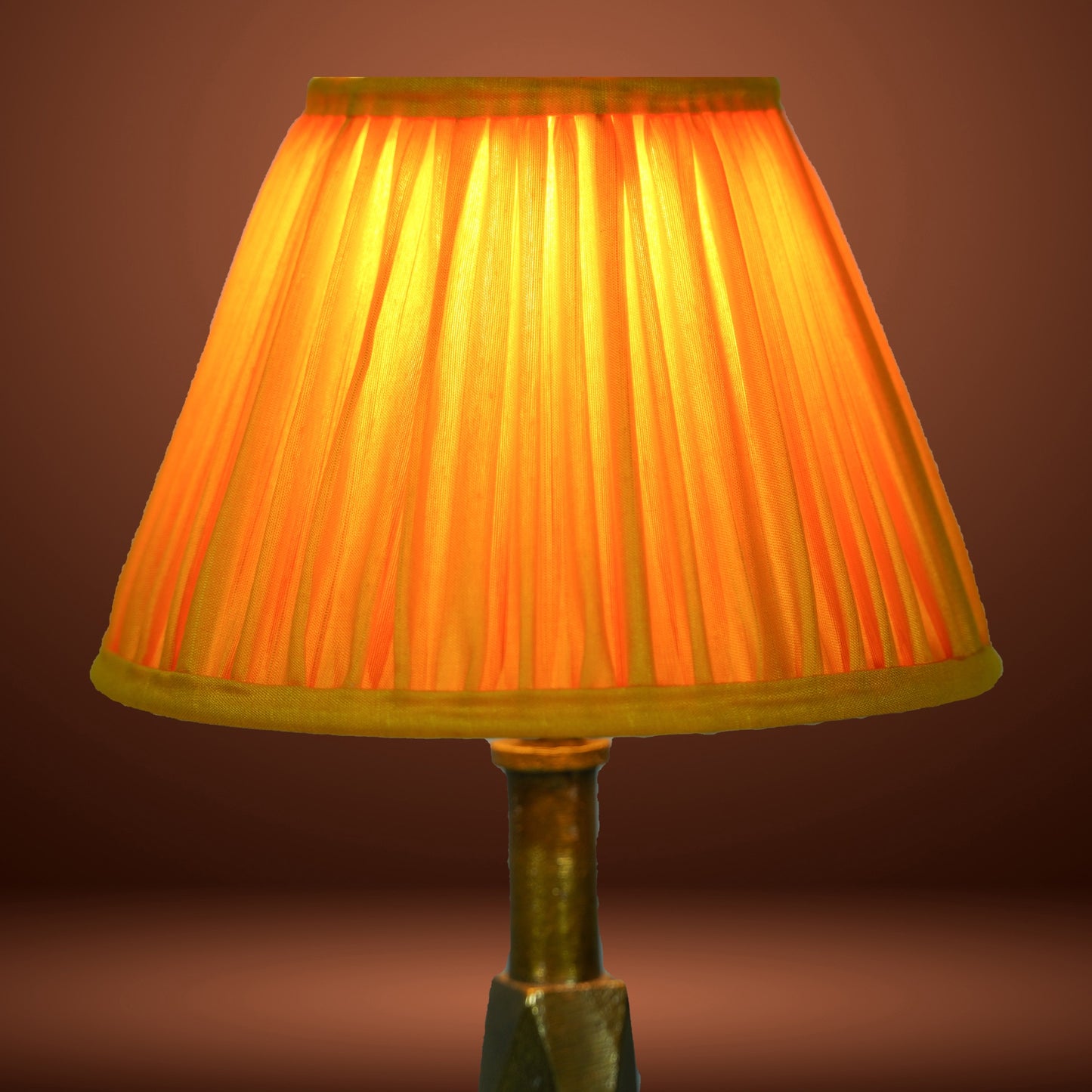 20cm empire premium softback lampshade in yellow silk by Lampenschirm India, house of lampshades