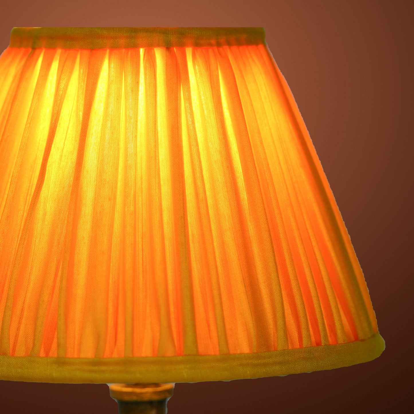 20cm empire premium softback lampshade in yellow silk by Lampenschirm India, house of lampshades