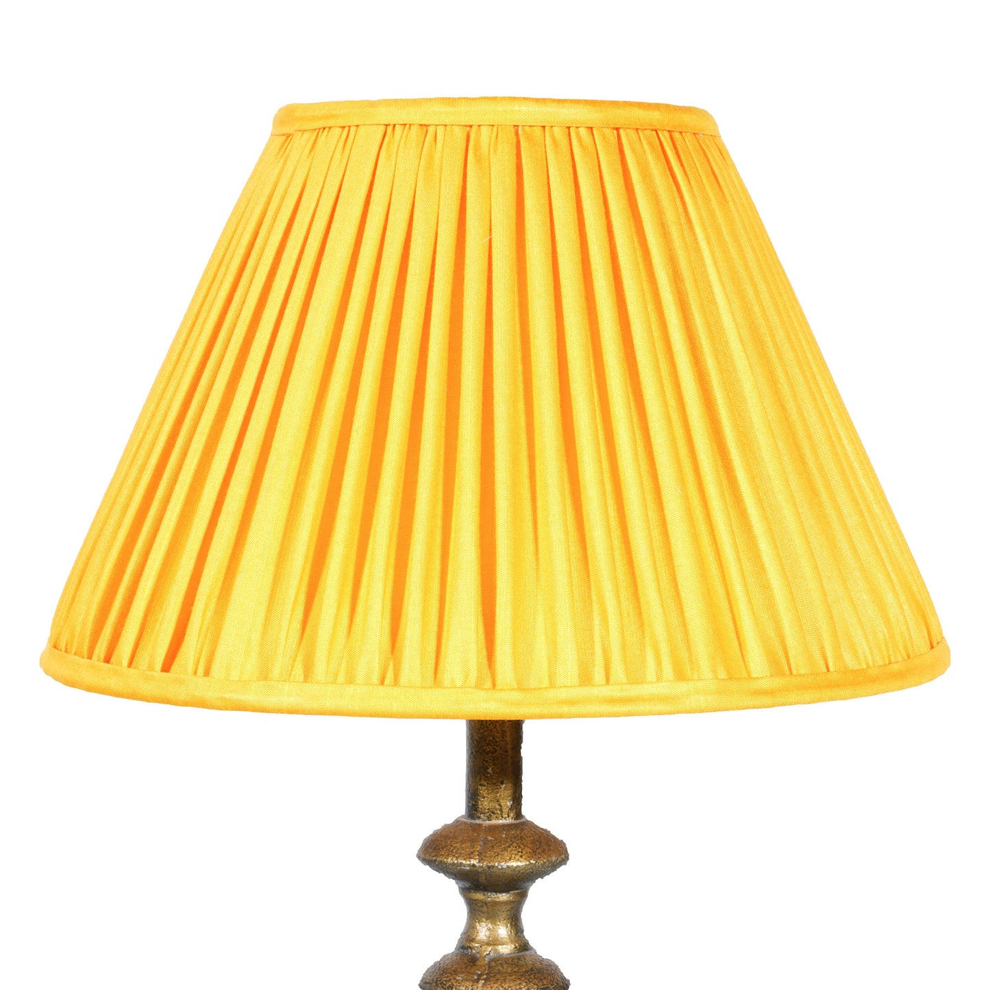 30cm empire premium softback lampshade in yellow silk by Lampenschirm India, house of lampshades