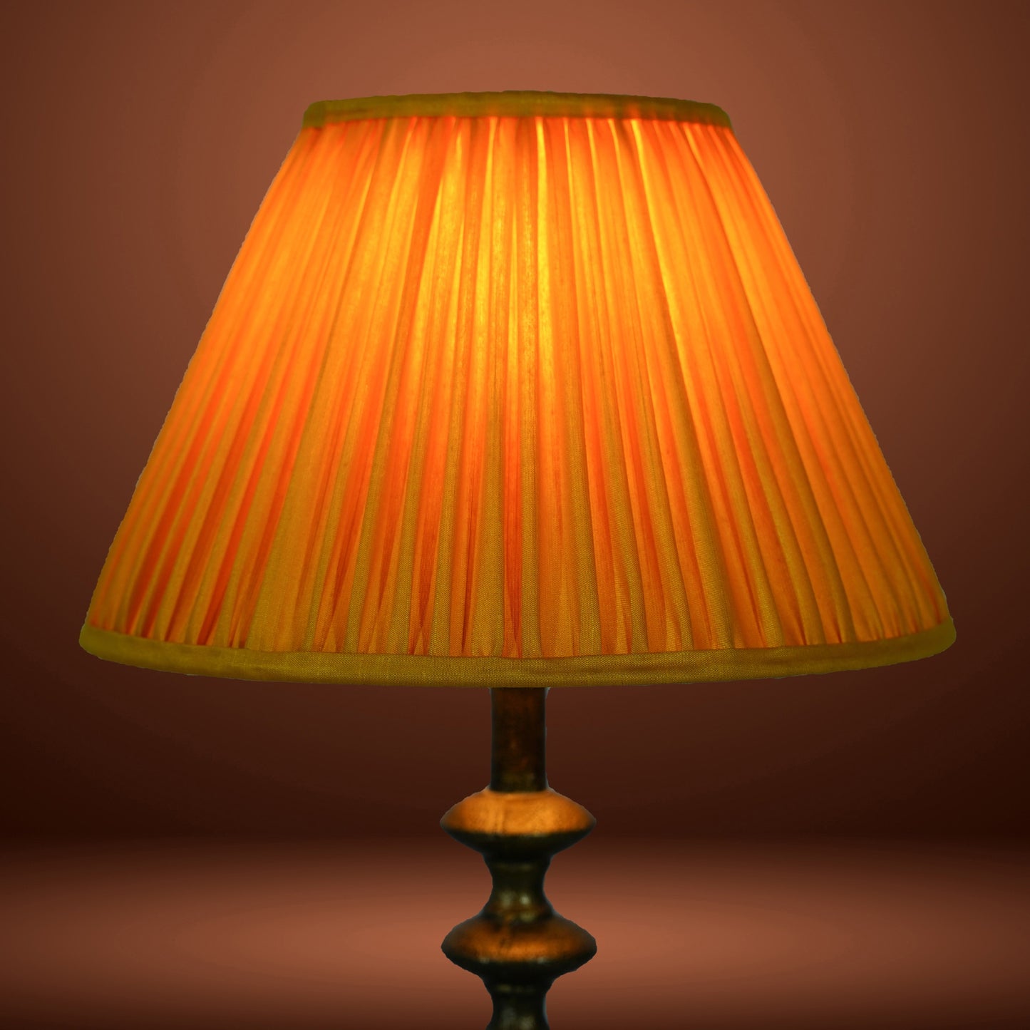 30cm empire premium softback lampshade in yellow silk by Lampenschirm India, house of lampshades