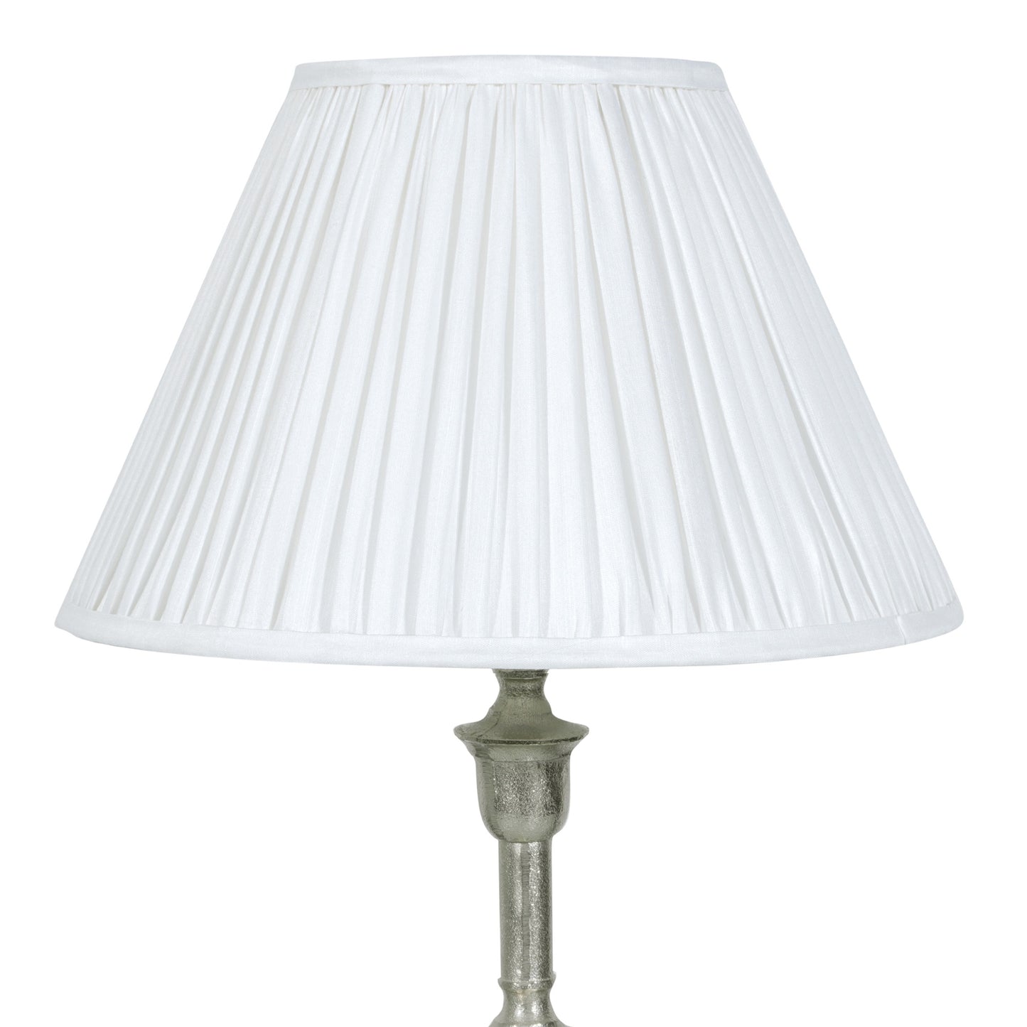 30cm empire premium softback lampshade in white silk by Lampenschirm India, house of lampshades